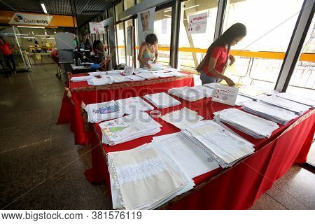 Salvador, Bahia / Brazil - December 13, 2017: Letter Written By Poor Children For The Post Office Ch
