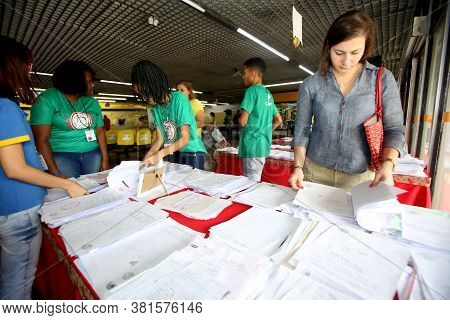 Salvador, Bahia / Brazil - December 13, 2017: Letter Written By Poor Children For The Post Office Ch