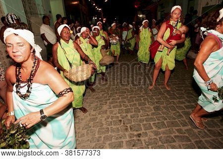 Caravelas, Bahia / Brazil - February 13, 2010: Members Of The Carnival Block \