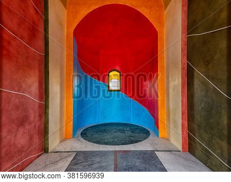 Chapel Of Barolo Is A Colorful Small Church Located In The Countryside Of The Langhe