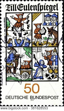 02 10 2020 Divnoe Stavropol Territory Russia The Postage Stamp Germany 1977 The Fairytale Til Eulens