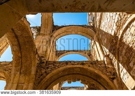View Of The Abandoned Abbey Of Santa Maria De Rioseco.