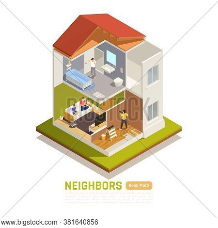 Apartment Building Neighbors Problems Isometric Compositions With Top Floor Bathtub Leak Drilling Co