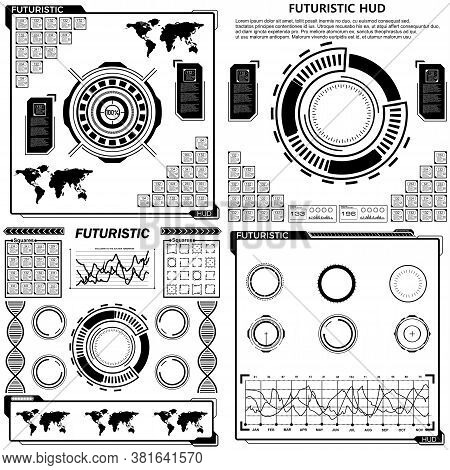 Black And White Spheres For The Futuristic User Interface Hud