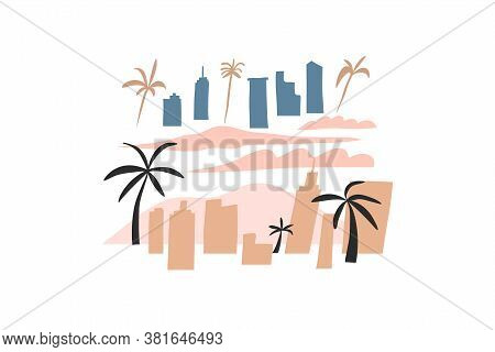 Hand Drawn Vector Abstract Stock Graphic Icon Illustrations Elements Collection Set With Simple City