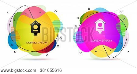 Color Bird House Icon Isolated On White Background. Nesting Box Birdhouse, Homemade Building For Bir
