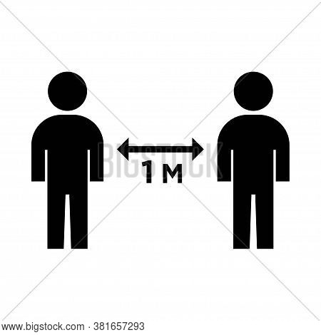 Social Distancing Keep Your Distance Or Maintain A Distance Of 1 M Or 1 Meter Icon. Vector Illustrat