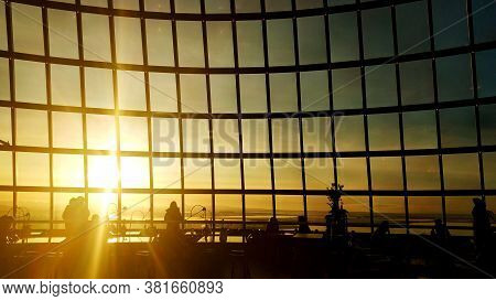 The Large Glass Facade Of A Spherical Museum Perlan In Reykjavik. Attraction Number 1 In Reykjavik. 