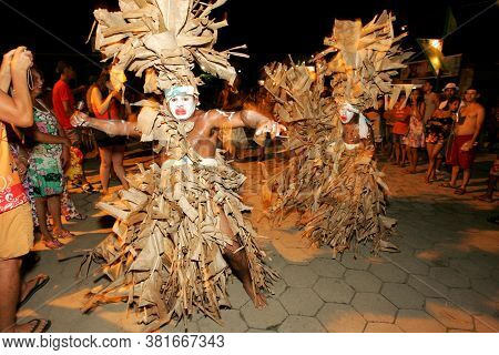 Caravelas, Bahia / Brazil - March 5, 2011: Members Of The Carnival Block \