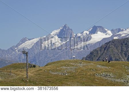 Eternal Snowfield On La Meije Summit Seen From Chamrousse