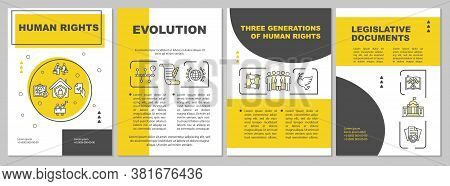 Human Rights Brochure Template. Three Generations And Evolution. Flyer, Booklet, Leaflet Print, Cove