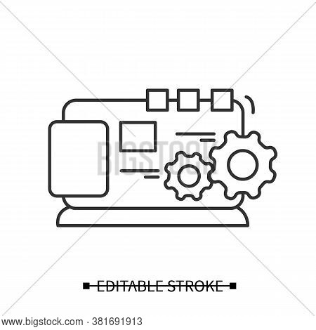 Website Optimization Icon. Concept Pictogram For Search Engine Web Page Optimization. Editable Strok