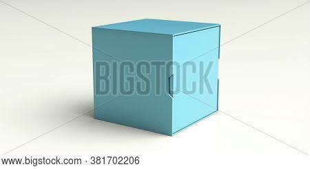 Package Box With Sliding Cover, Blank Advertise Template For Products Packing. 3D Illustration
