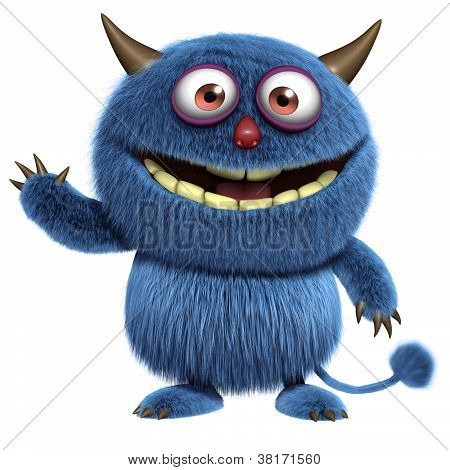 Blauwe harige Alien