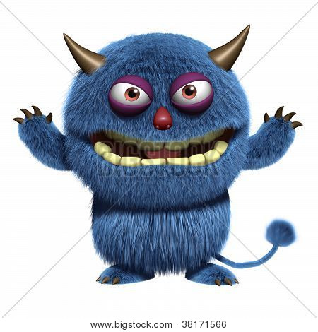Blauwe harige Alien