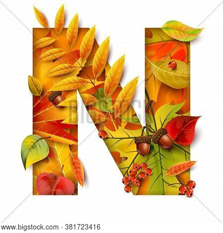 Autumn Blurred Background With Falling Leaves. For Your Design.