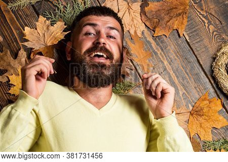 Handsome In Autumn Style. Human In Nature. Staying Cheerful Any Season. Autumn Male Fashion. Carefre