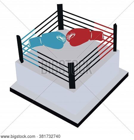 Vector Stock Illustration Of A Boxing Ring In Isometry. Sparring, Competitions. Sports, Martial Arts