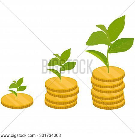 Vector Stock Illustration Of A Bank Deposit. Template For Business. The Curve Of Profit Growth, The 