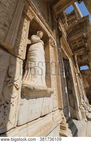Personification Of Virtue, Arete Statue In Ephesus Ancient City, Selcuk Town, Izmir City, Turkey