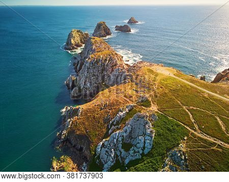 Scenic View Of Crozon Peninsula, One Of The Most Popular Tourist Destinations In Brittany, France. A