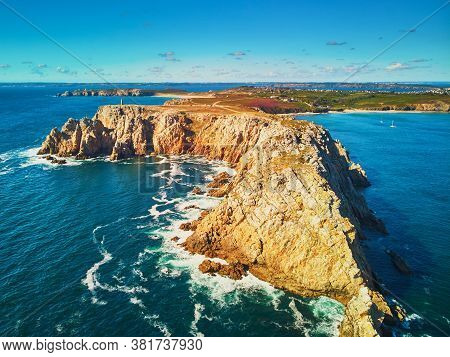 Scenic View Of Crozon Peninsula, One Of The Most Popular Tourist Destinations In Brittany, France. A