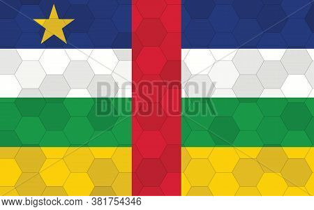 Central African Republic Flag Illustration. Futuristic Central African Flag Graphic With Abstract He