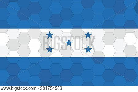 Honduras Flag Illustration. Futuristic Honduran Flag Graphic With Abstract Hexagon Background Vector