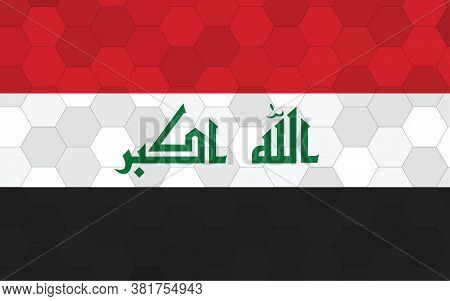 Iraq Flag Illustration. Futuristic Iraqi Flag Graphic With Abstract Hexagon Background Vector. Iraq 