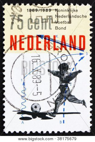 Postage stamp Netherlands 1989 Boy playing football
