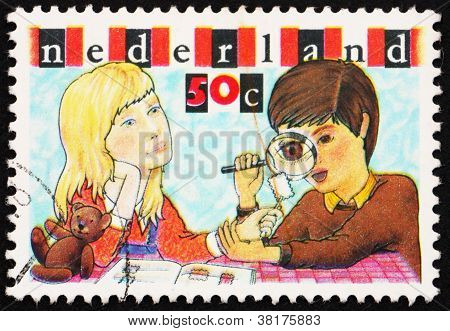 Posta pulu Hollanda 1980 oğlan ve kız teftiş damga