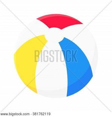 Inflatable Beach Ball Flat Style Design Vector Illustration Icon Sign Isolated On White Background. 