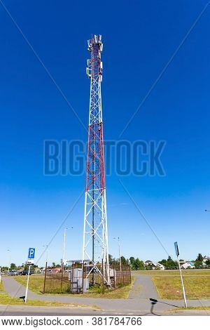 Cellular Base Station Or Base Transceiver Station. Telecommunication Tower. Wireless Communication A