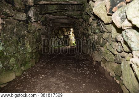 Tunnel At Carn Euny Archaelogical Site On The Penwith Peninsula In Cornwall, Uk