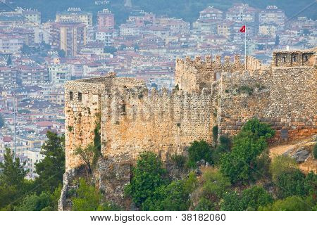 Udsigten fra indre slot (ic grønkål), Alanya, Tyrkiet