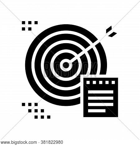 Target Cible Arrow Glyph Icon Vector. Target Cible Arrow Sign. Isolated Contour Symbol Black Illustr