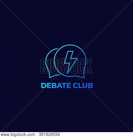 Debate Club Vector Logo, Linear, Eps 10 File, Easy To Edit