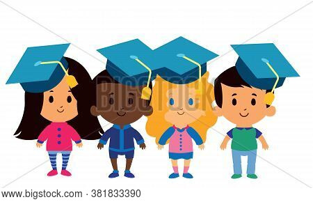 Isolated Set Of Cartoon Characters Kids Onu - Vector