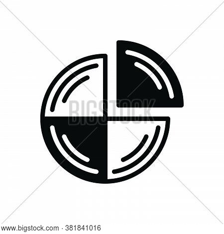 Black Solid Icon For Quarter Analysis Bar Chart Presentation Quarterly Statistics Graphic Fourth Par