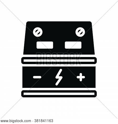 Black Solid Icon For Battery Indicator Accumulator Resistance Power Electricity Electronics Voltage 