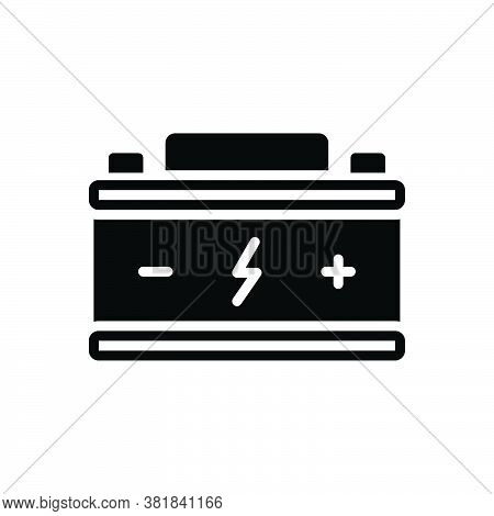 Black Solid Icon For Battery Indicator Accumulator Resistance Power Electricity Electronics Voltage 