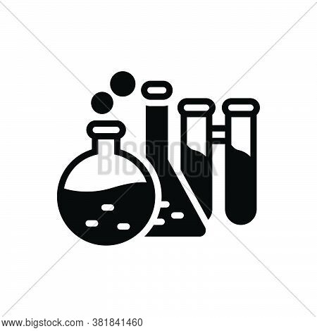Black Solid Icon For Laboratory Lab Chemistry Formula Tube Beaker Chemist Patholology Pharmaceutical