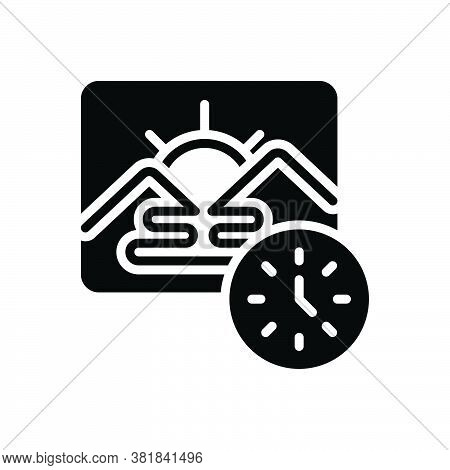 Black Solid Icon For Morning Before-noon Dawn Daybreak Daylight Am Sunrise Daytime Natural Mountain