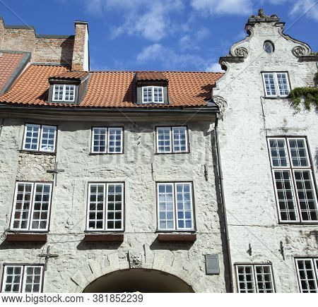The Facade Of Swedish Gate Built In 1698 - The Entrance To Riga's Old Town (latvia).
