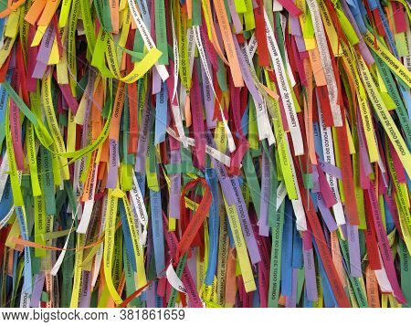 Jericoacoara, Ceara / Brazil - January, 20, 2020 - Several Colored Ribbons And Messages Used By Tour