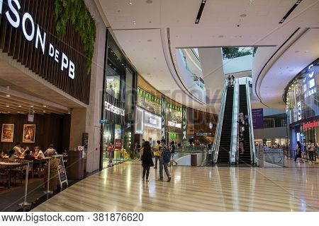 Singapore, 24 Jul, 2020: Interior Of The Jewal Changi Airport In Singapore. Jewel Changi Airport Is 