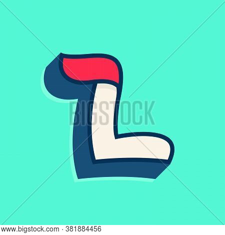 L Letter Logo In Classic Sport Style. This Script Font Is Perfect For A Sportswear Advertising, Cham