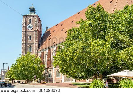 Ingolstadt,germany - August 08,2020 - View At The Church Of Our Lady In The Streets Of Ingolstadt. I