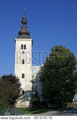 PESCENICA, CROATIA - SEPTEMBER 07, 2013: Parish Church of the Assumption of the Virgin Mary in Pescenica, Croatia