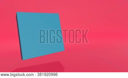 3d Render Podiums Pastel On Pink Background. Abstract Minimal Scene With Flower. Scene To Show Cosme